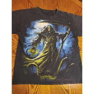 Grim Reaper Vintage‎ Biker Shirt Rare Design 1990s Size Medium